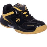 Feroc Black Golden Unisex Badminton Shoes