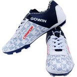 Gowin Champion White-Navy Football Shoes