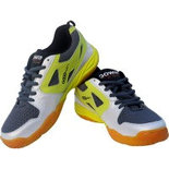 Gowin Staunch-white-Grey-Lime Badminton Shoes